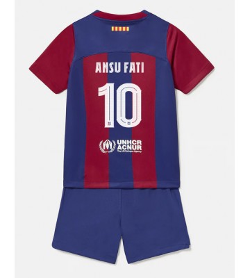 Barcelona Ansu Fati #10 babykläder Hemmatröja barn 2023-24 Korta ärmar (+ Korta byxor)